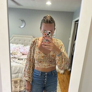 Urban outfitters long sleeve crop top